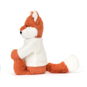 Bashful Fox Cub with Personalised Cream Jumper
