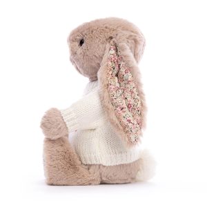 Blossom Bea Beige Bunny with Personalised Cream Jumper